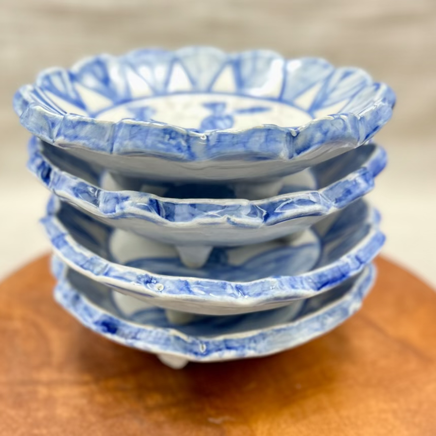 Handmade Prickly Pear Tapas Plates (Set of Four) - Desert Native Collection