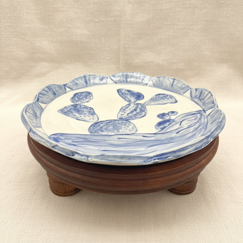 Handmade Scalloped Ceramic Luncheon Plate - Prickly Pear (Copy)