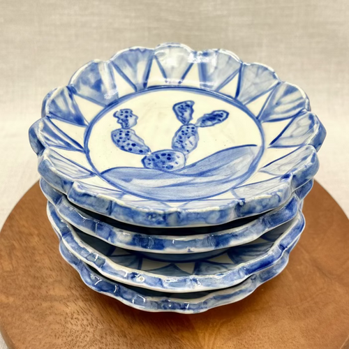 Handmade Prickly Pear Tapas Plates (Set of Four) - Desert Native Collection