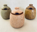 Sugar Jar with Lid and Spoon Cutout - Stoneware