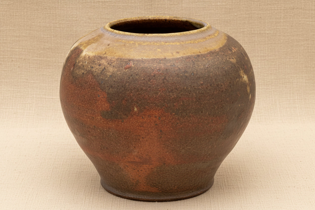 Moon Jar - Handmade Raw Stoneware Vase