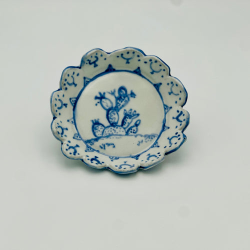 Handmade Prickly Pear Tapas Plates- Set of Two