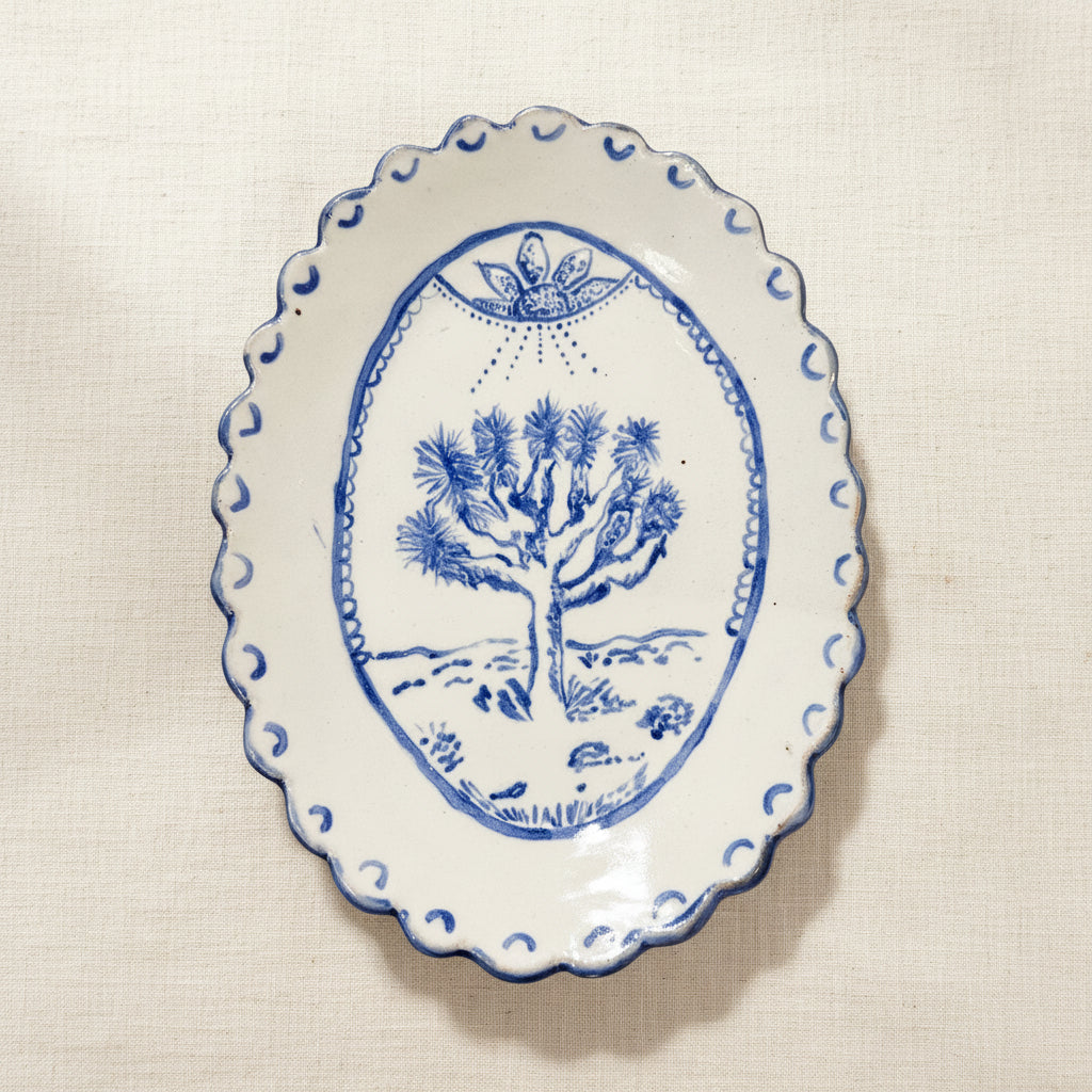 Joshua Tree Platter - Handmade Stoneware Serving Dish- Desert Natives Collection- 9"x12"