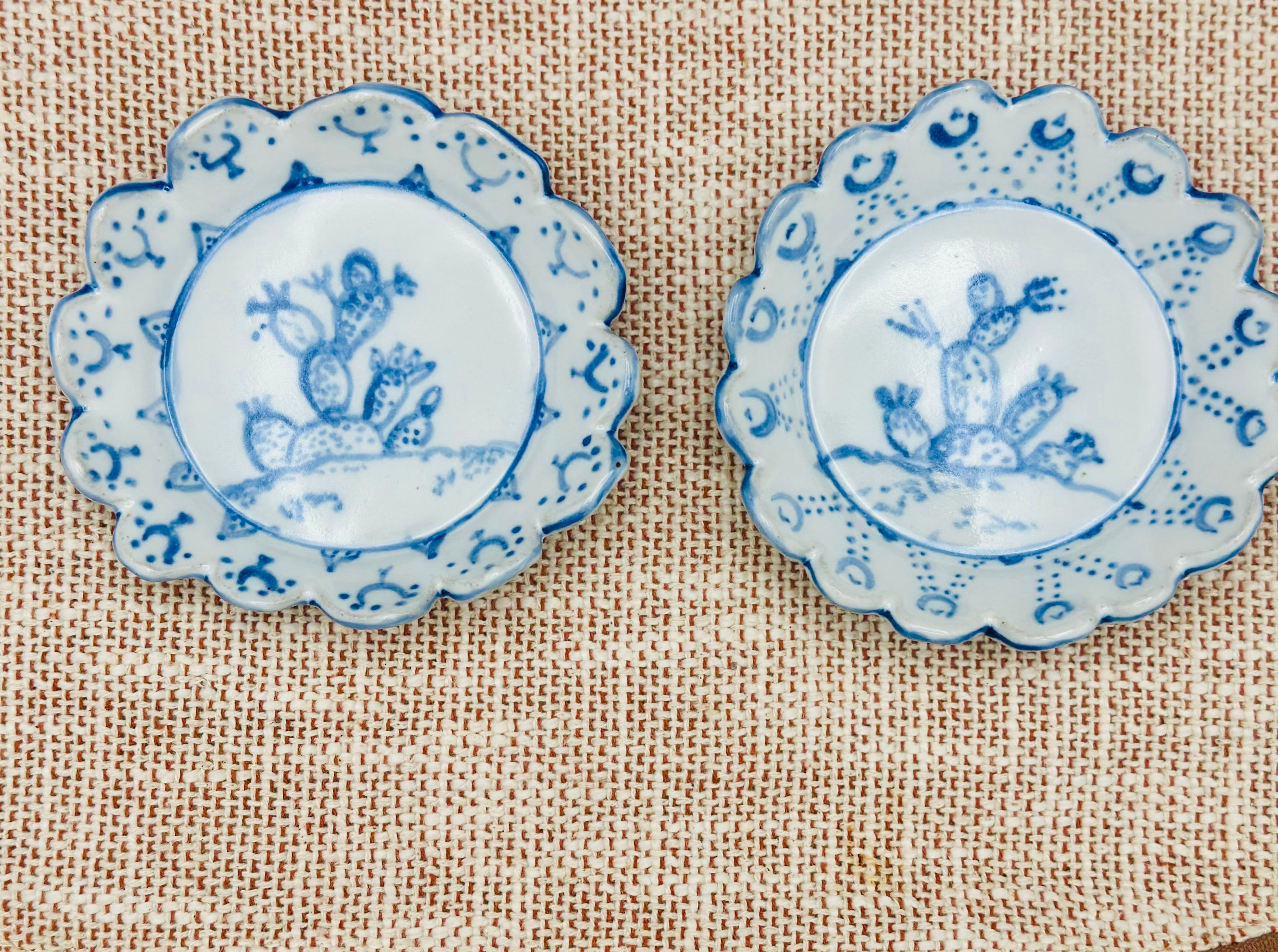 Handmade Prickly Pear Tapas Plates- Set of Two