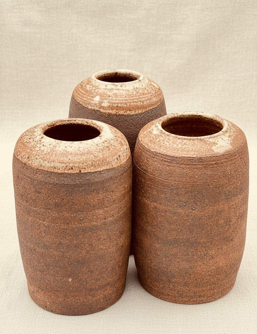 Raw Stoneware Narrow Vase - Handmade Ceramic