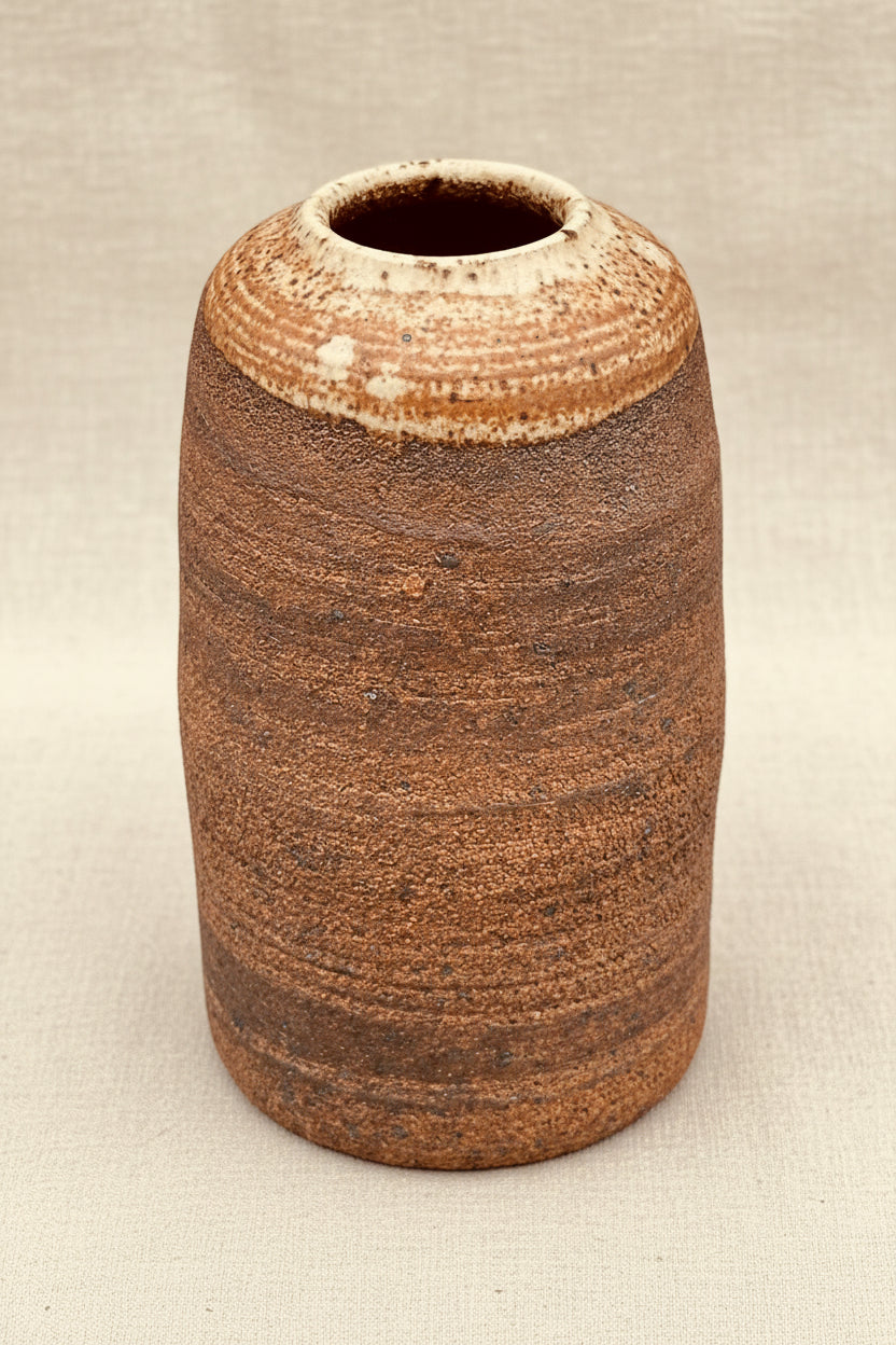Raw Stoneware Narrow Vase - Handmade Ceramic