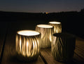Porcelain Votive with Carved Texture - Sea Silk